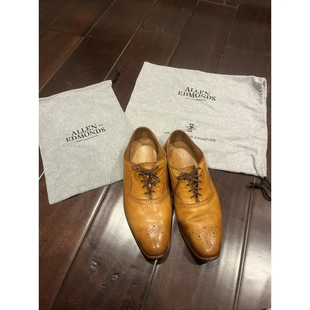 Allen Edmonds Port Washington Cornwallis Dress Shoe Oxford Men's 10.5 3E Walnut
